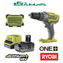 TRAPANO / AVVITATORE A PERCUSSIONE 18V RYOBI ART. R18PD3 - 140SA + SET BIT 31 PZ.